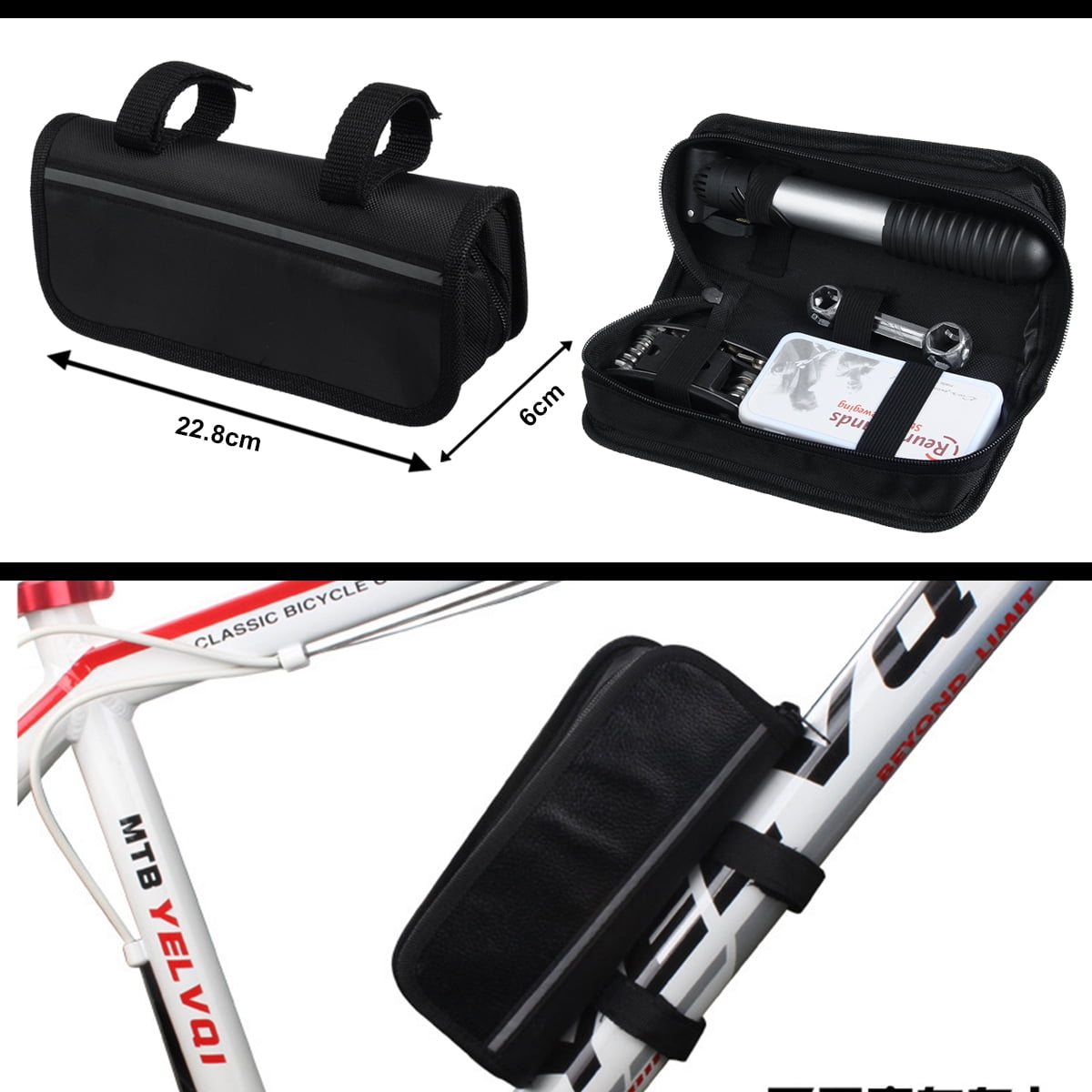 Bicycle MTB Repair Tool Kit Set For Mountain Bike Cycling Puncture Tyre Pump+Bag